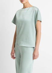 Draped Satin Dolman-Sleeve Blouse in Short Sleeve | Vince sale