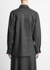 Italian Jaspe Relaxed Button-Front Shirt in Long Sleeve | Vince for sale