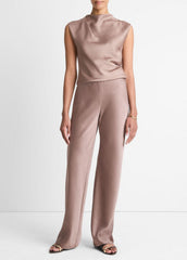 Satin Draped Cowl-Neck Top in Tank Tops | Vince near me