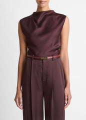 Satin Draped Cowl-Neck Top in Tank Tops | Vince for sale