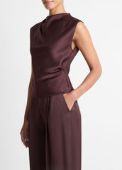 Satin Draped Cowl-Neck Top in Tank Tops | Vince for sale