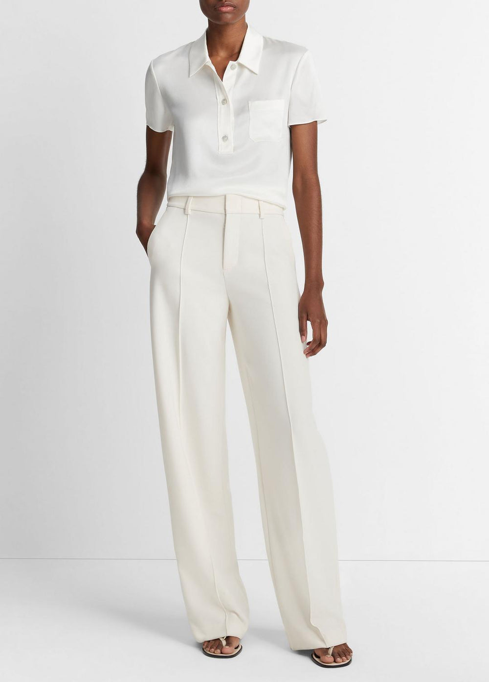 Silk Short-Sleeve Polo Shirt in Short Sleeve | Vince discount