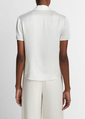 Silk Short-Sleeve Polo Shirt in Short Sleeve | Vince discount