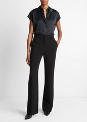 Silk Cap-Sleeve Ruched-Back Blouse in Short Sleeve | Vince near me