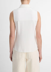Sleeveless Button-Front Shirt in Short Sleeve | Vince for sale