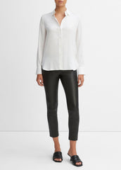 Slim Fitted Stretch-Silk Blouse in Long Sleeve | Vince US