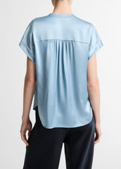 Silk Gathered Cap-Sleeve Blouse in Short Sleeve | Vince on sale