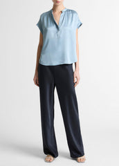 Silk Gathered Cap-Sleeve Blouse in Short Sleeve | Vince on sale