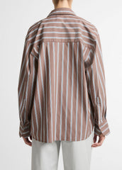 Striped Cotton-Blend Button-Front Shirt in Long Sleeve | Vince Online