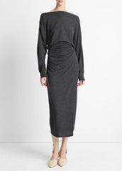 Draped Wool-Blend Slash-Neck Top in Long Sleeve | Vince sale