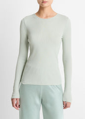 Ribbed Pima Cotton Long-Sleeve T-Shirt in Long Sleeve | Vince on sale