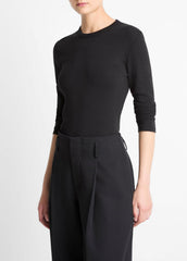 Essential Pima Cotton-Blend Long-Sleeve T-Shirt in Long Sleeve | Vince US