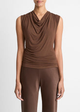 Jersey Draped Cowl-Neck Top in Tank Tops | Vince for sale