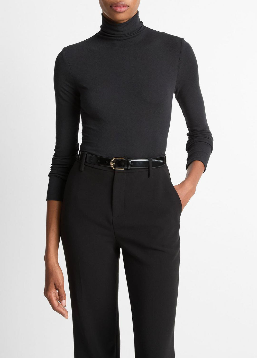 Essential Long-Sleeve Turtleneck Top in Long Sleeve | Vince US