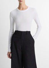 Essential Pima Cotton-Blend Long-Sleeve T-Shirt in Long Sleeve | Vince sale