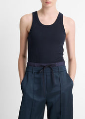 Ribbed Scoop-Neck Tank in Tank Tops | Vince Online