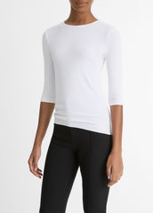 Elbow-Sleeve Crew Neck T-Shirt in Short Sleeve | Vince US