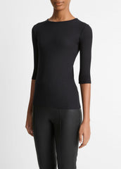 Elbow-Sleeve Crew Neck T-Shirt in Short Sleeve | Vince Online