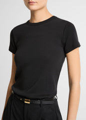 Pima Cotton-Blend '90s Shrunken T-Shirt in Short Sleeve | Vince for sale