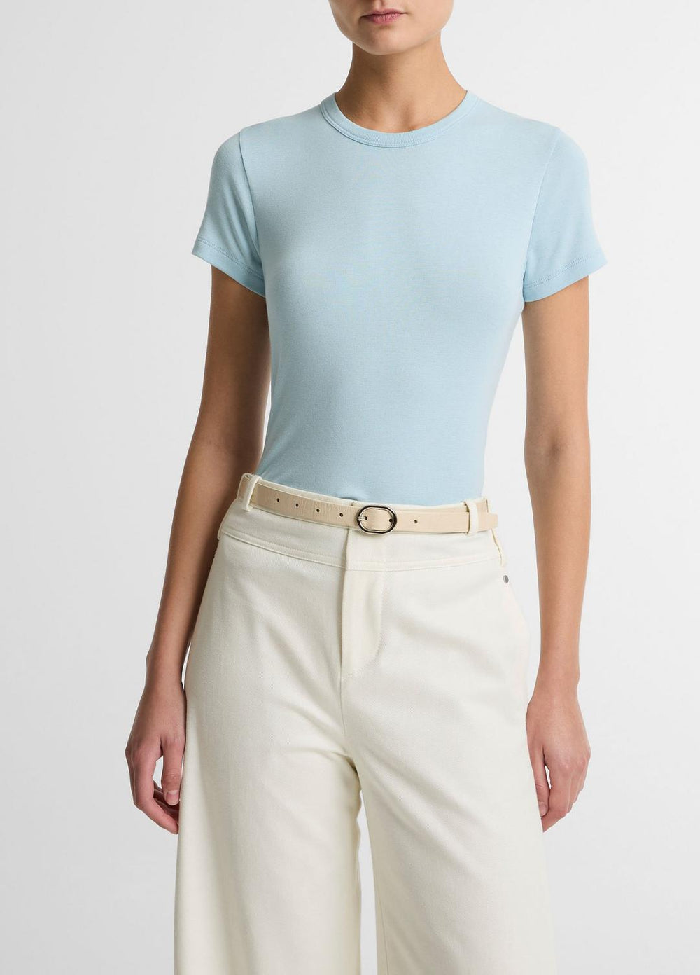 Pima Cotton-Blend '90s Shrunken T-Shirt in Short Sleeve | Vince discount