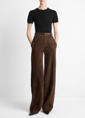 Suede Mid-Rise Trouser in Trousers | Vince on sale