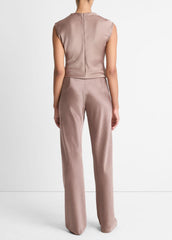 Colette High-Rise Fluid Satin Bias Pant in Trousers | Vince Online