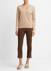 Stretch Suede Split Hem Crop Legging in Leggings | Vince Online