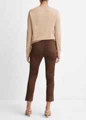 Stretch Suede Split Hem Crop Legging in Leggings | Vince Online