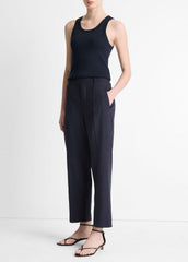 Grace Mid-Rise Linen-Blend Pull-On Pant in Trousers | Vince outlet