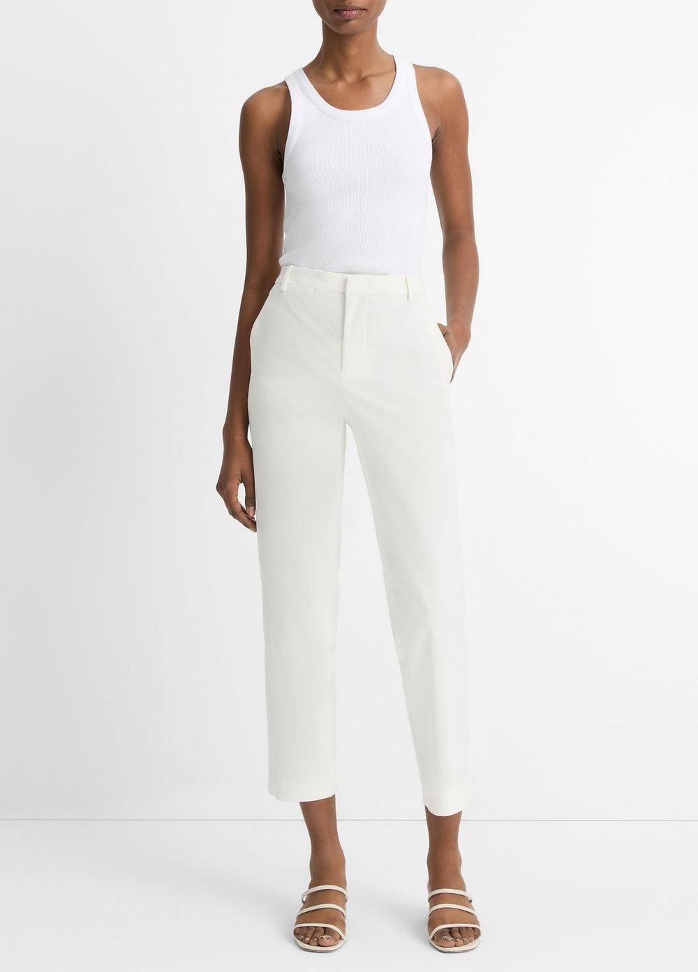 Avery Mid-Rise Italian Stretch-Cotton Chino Pant in Trousers | Vince on sale