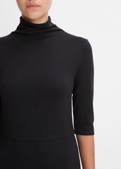 Elbow-Sleeve Turtleneck Dress in Dresses | Vince Online