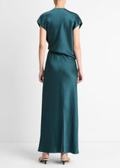 Draped Satin Cowl-Neck Dress in Dresses | Vince near me