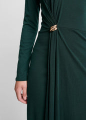 Cinched-Waist Wool-Blend Long-Sleeve Dress in Dresses | Vince sale