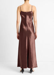 Satin Bias Maxi Slip Dress in Dresses | Vince US