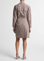Striped Cotton-Blend Wrap Dress in Dresses | Vince near me
