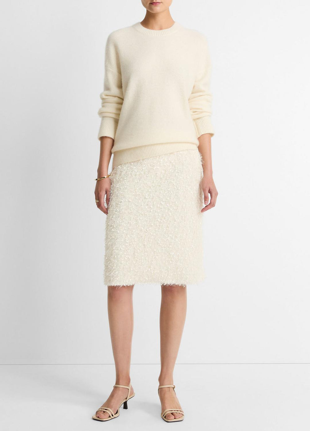 Feathery-Fringe Knee Skirt in Skirts | Vince on sale