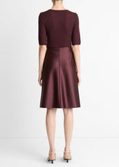 Satin A-Line Knee Skirt in Skirts | Vince US