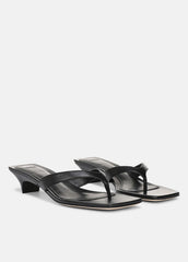 San Juan Leather Heeled Thong Sandal in Heels | Vince US