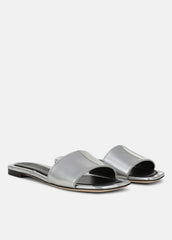 Valeria Metallic Leather Slide Sandal in Sandals | Vince for sale