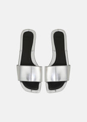 Valeria Metallic Leather Slide Sandal in Sandals | Vince for sale