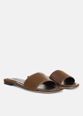 Valeria Leather & Suede Slide Sandal in Sandals | Vince on sale