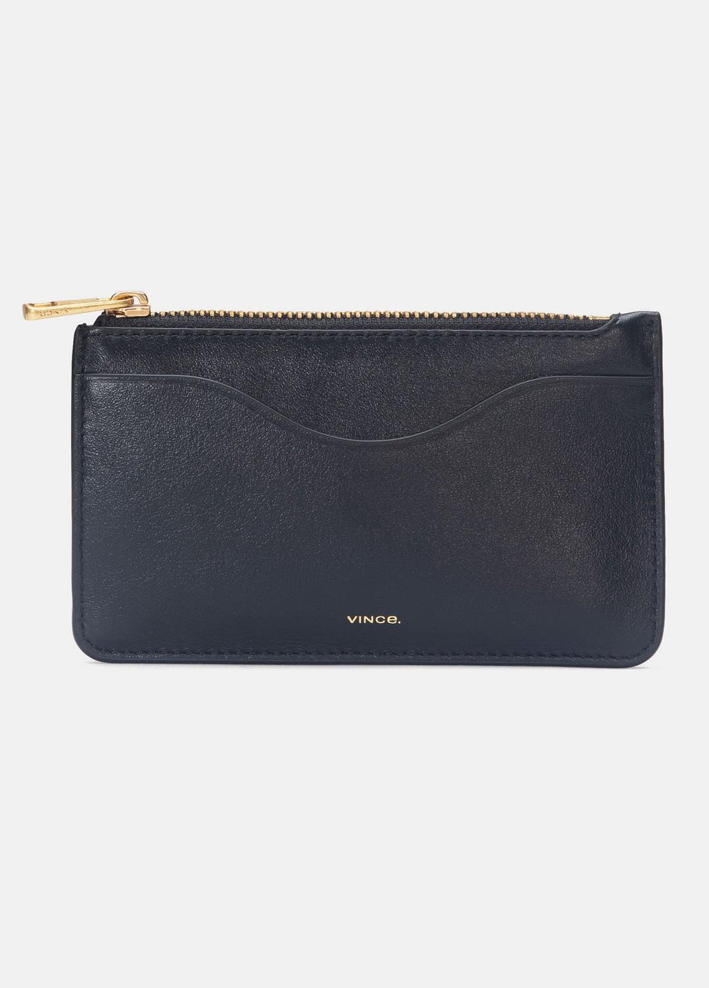 Leather Zip-Top Card Case in Handbags | Vince US