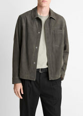 Nubuck Leather Trucker Jacket in Leather Jackets | Vince US
