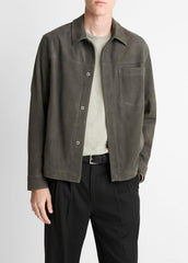 Nubuck Leather Trucker Jacket in Leather Jackets | Vince US