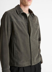 Nubuck Leather Trucker Jacket in Leather Jackets | Vince US