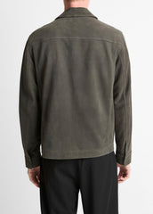 Nubuck Leather Trucker Jacket in Leather Jackets | Vince US