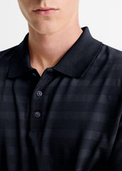 Jacquard-Stripe Cotton Long-Sleeve Polo Shirt in Long Sleeve | Vince Online