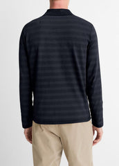 Jacquard-Stripe Cotton Long-Sleeve Polo Shirt in Long Sleeve | Vince Online