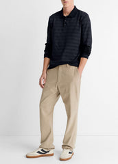 Jacquard-Stripe Cotton Long-Sleeve Polo Shirt in Long Sleeve | Vince Online