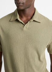 Cotton Johnny-Collar Polo Shirt in Henleys & Polos | Vince near me